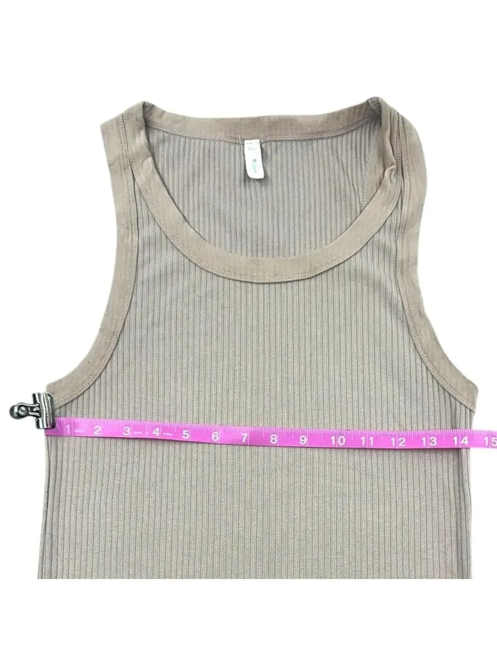 Wishlist Ribbed Tan/Cream Tank Top Casual Minimalist Sporty